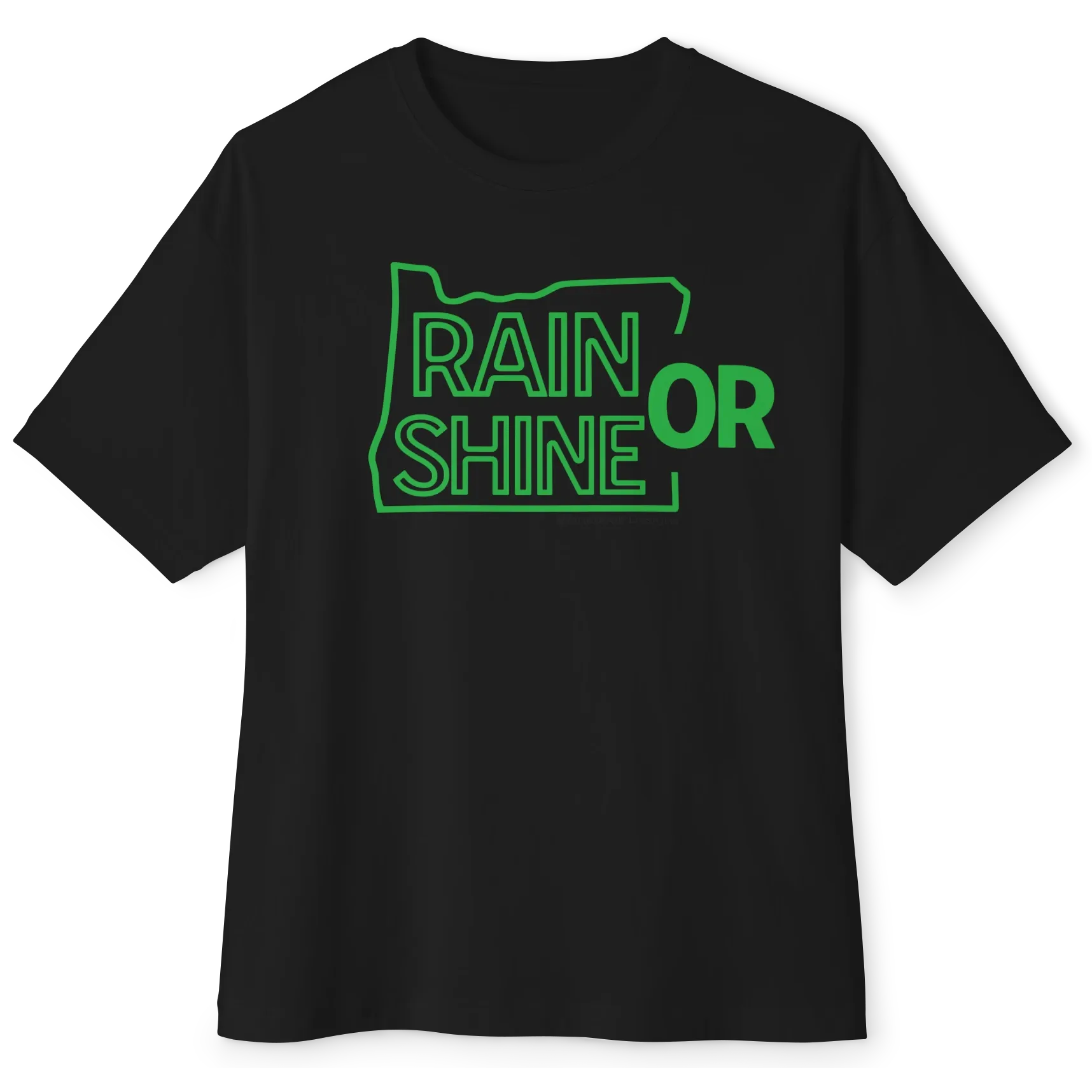 Rain or Shine Tee, Green Print, Black, image 1 of 3