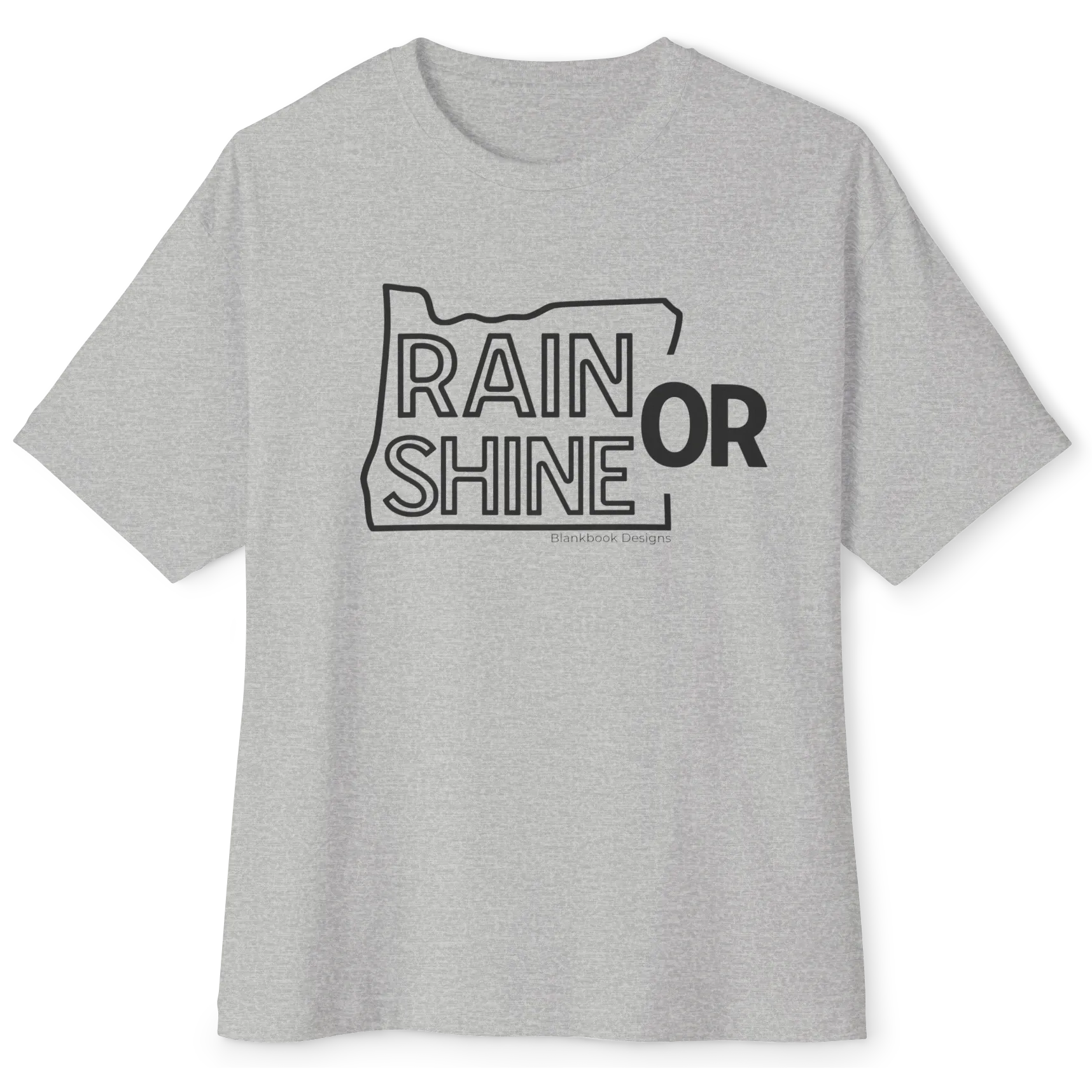 Rain or Shine Tee, Black Print, Athletic Heather, image 1 of 7