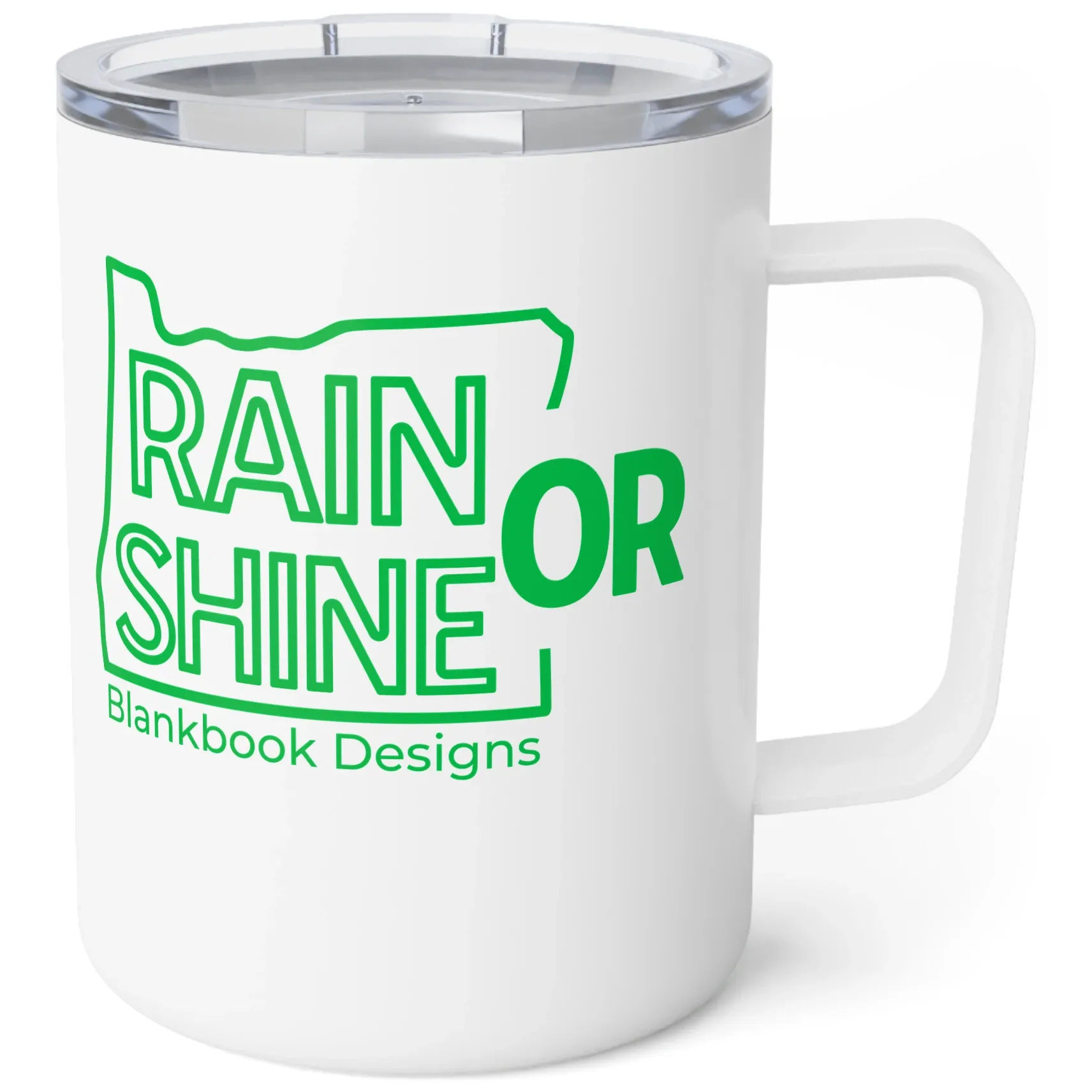 Rain or Shine Mug, Green Print