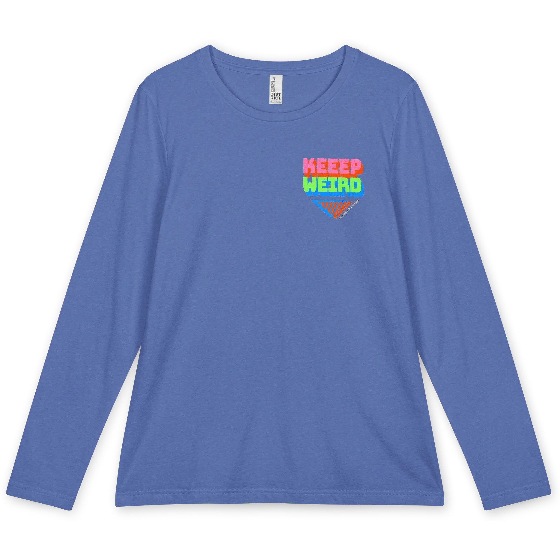 Keep Weird Women's Longsleeve, Heathered Royal, image 1 of 3