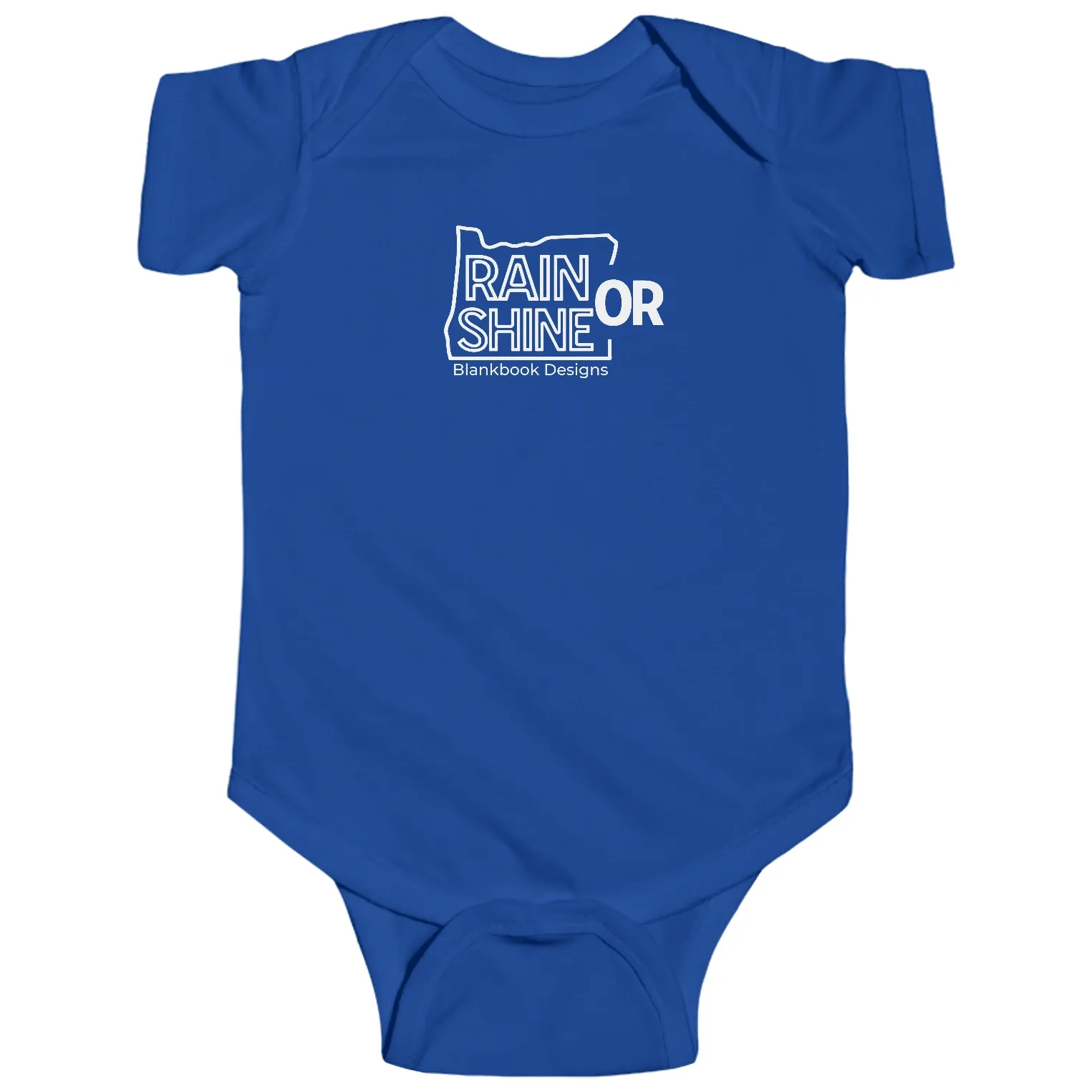 Rain or Shine Baby Bodysuit, Royal, image 1 of 3