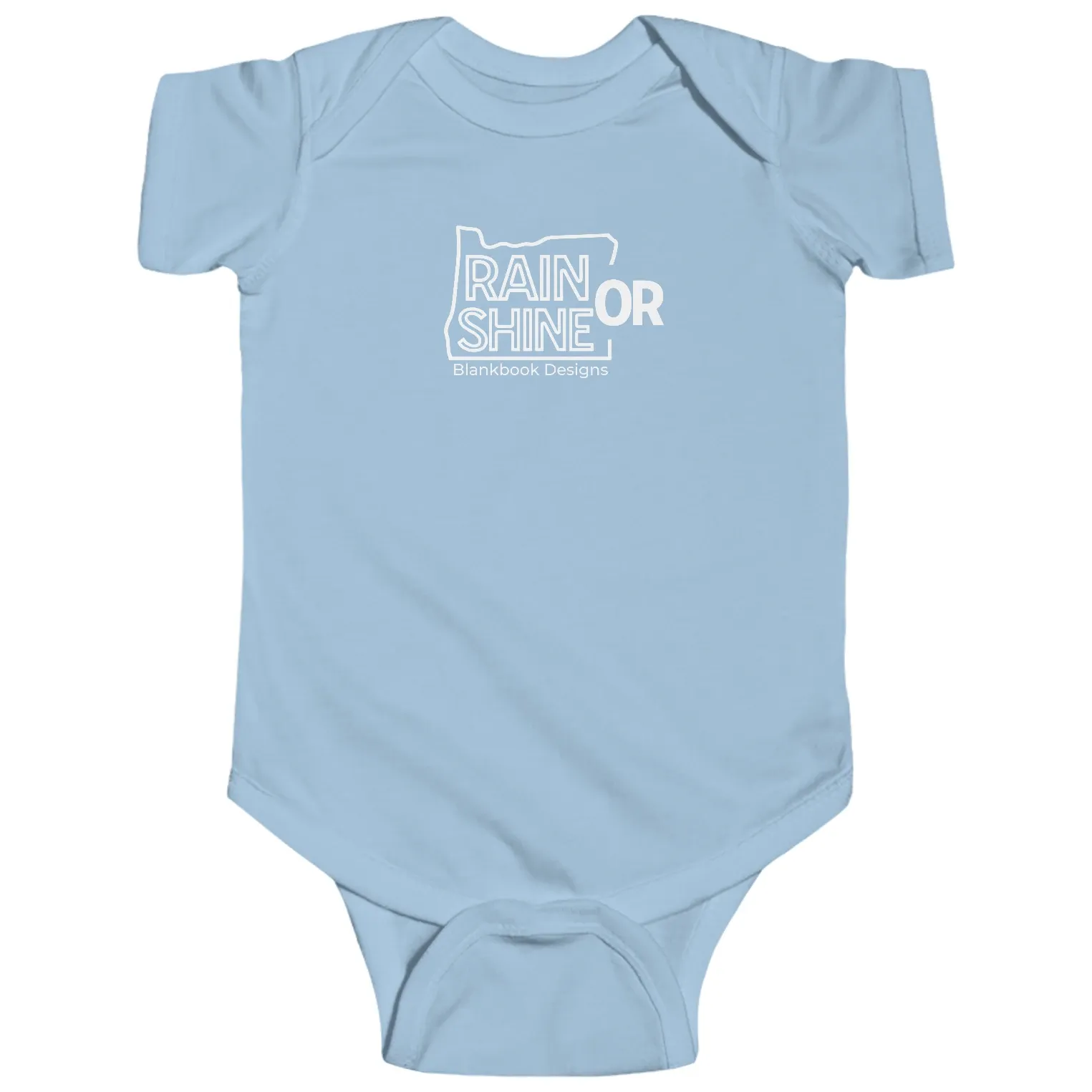 Rain or Shine Baby Bodysuit, Light Blue, image 1 of 3