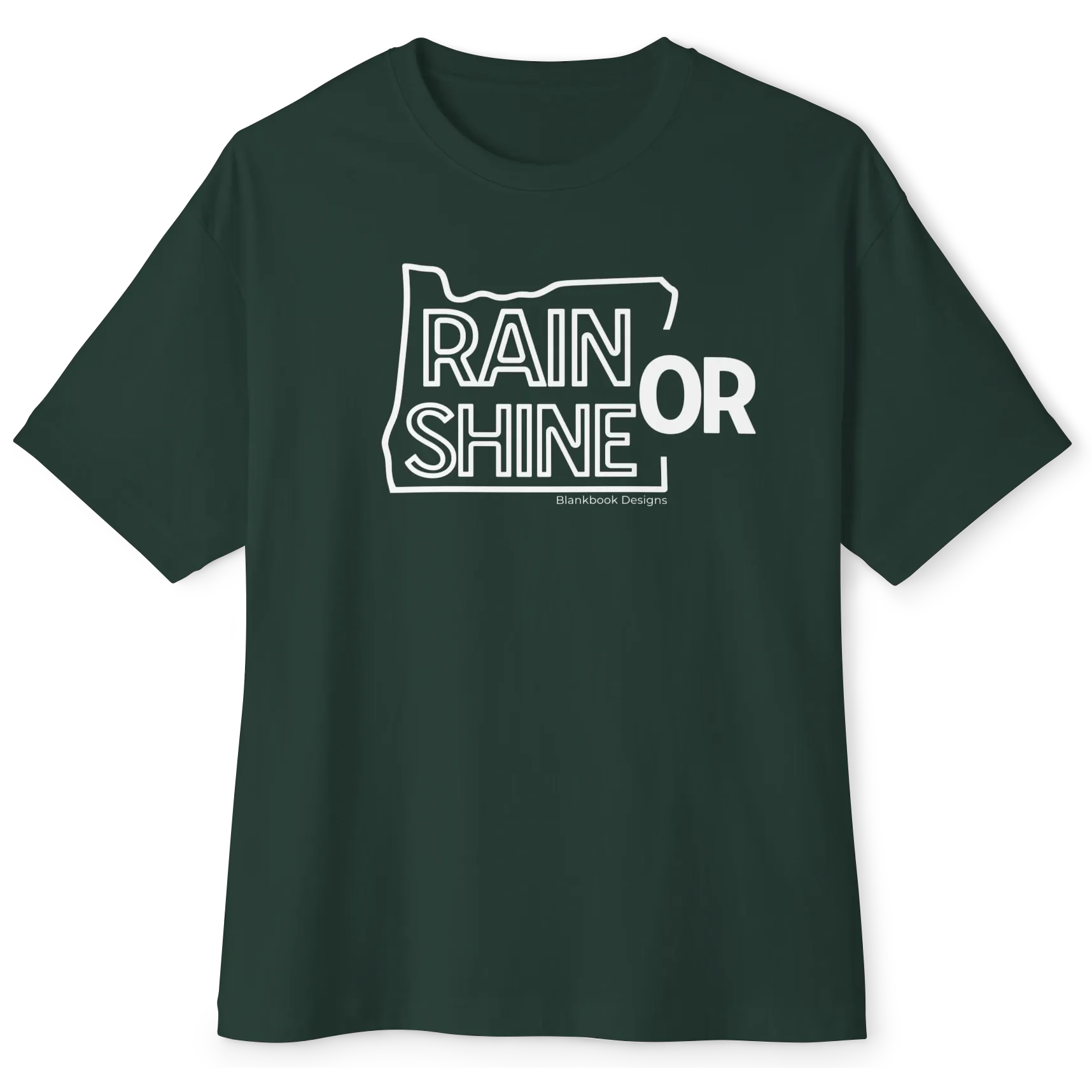Rain or Shine Tee, White Print, Forest, image 1 of 7