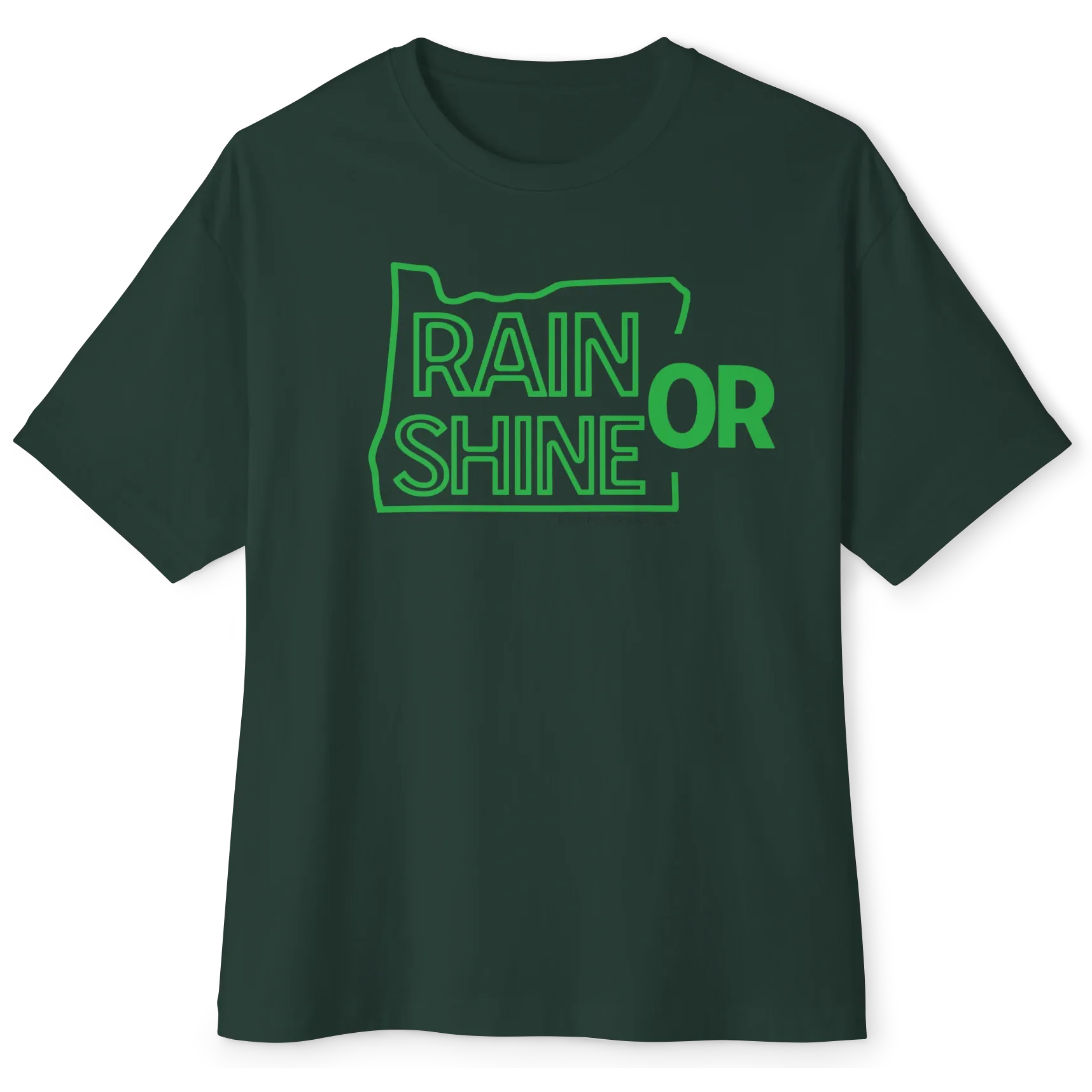 Rain or Shine Tee, Green Print, Forest, image 1 of 4
