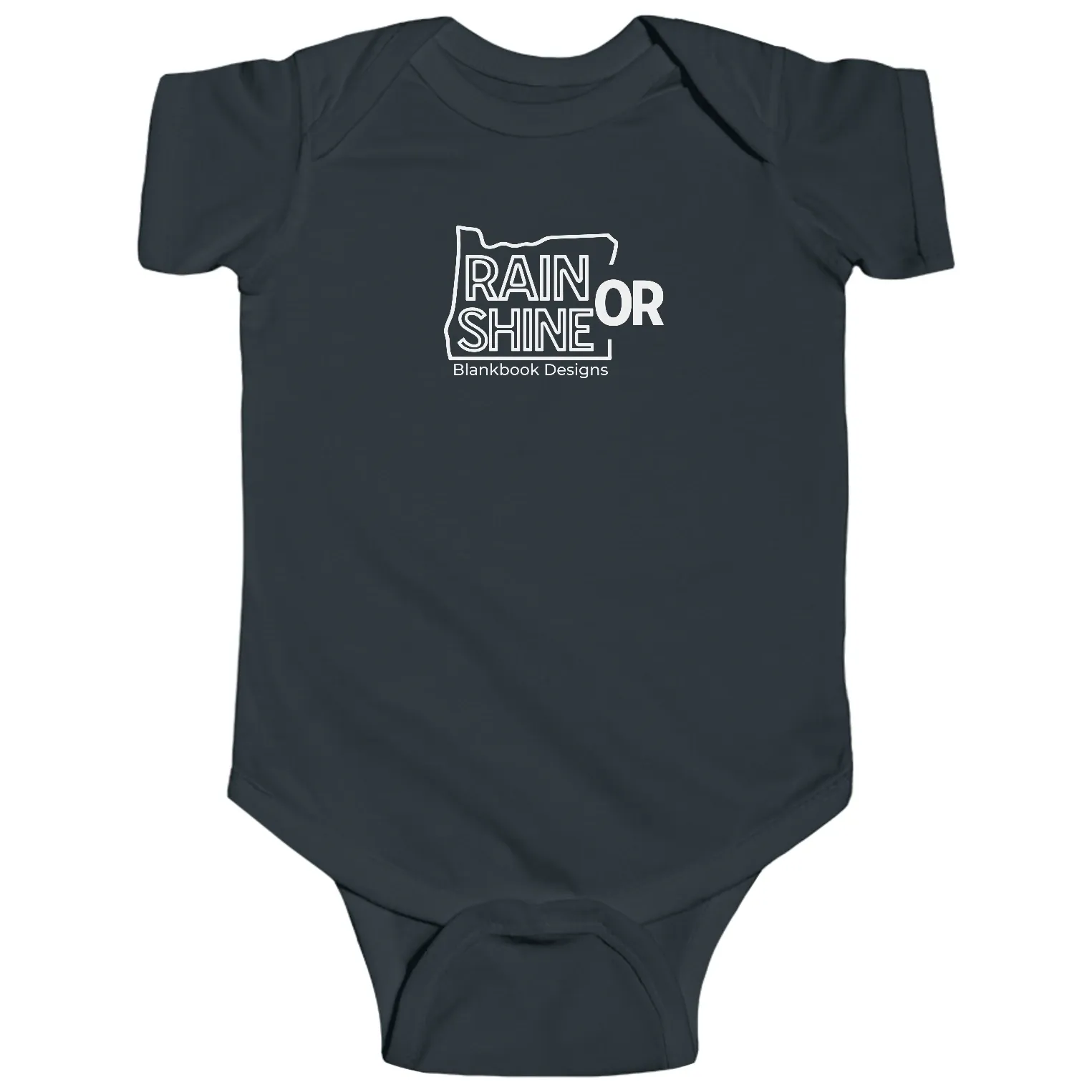 Rain or Shine Baby Bodysuit, Black, image 1 of 3