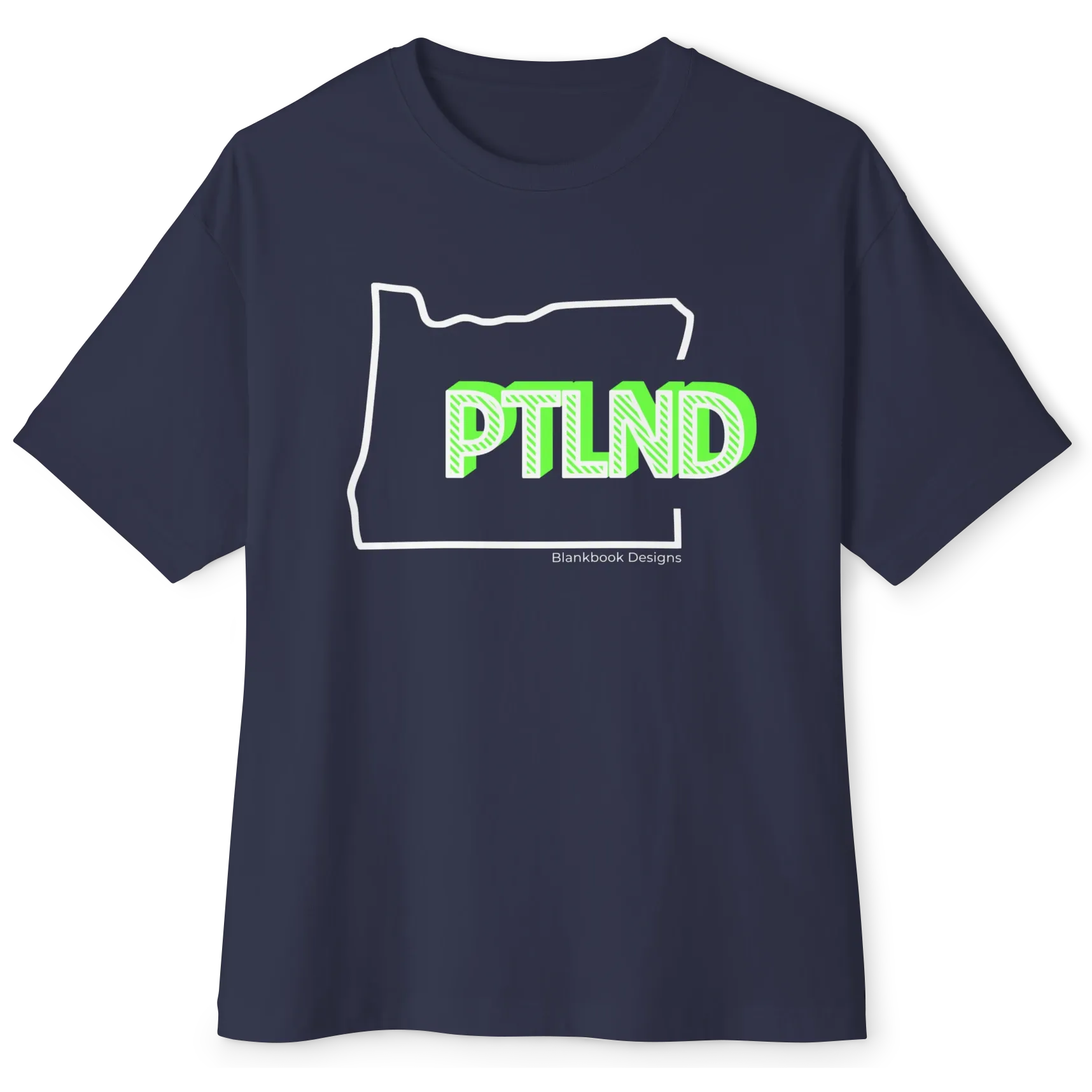PTLND Tee, White and Lime