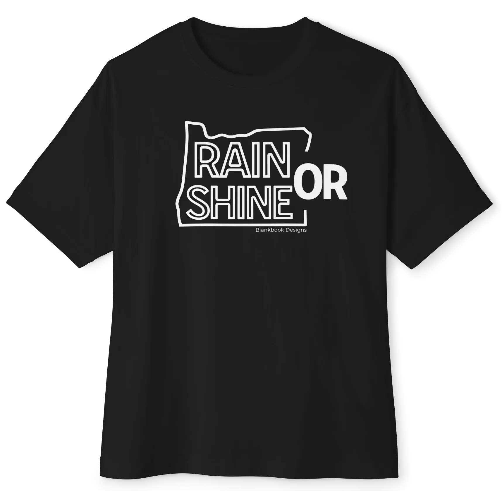 Rain or Shine Tee, White Print, Black, image 1 of 7