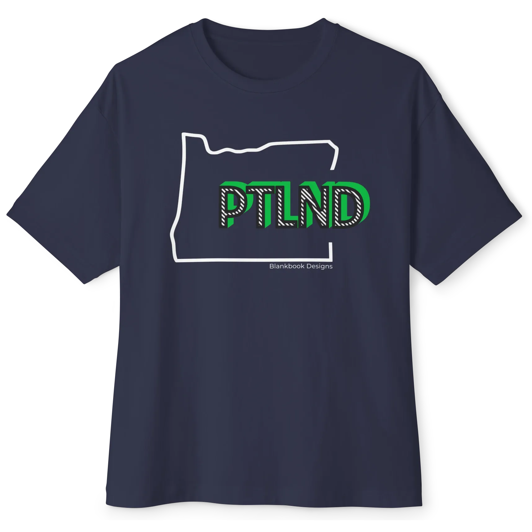 PTLND Tee, White and Green