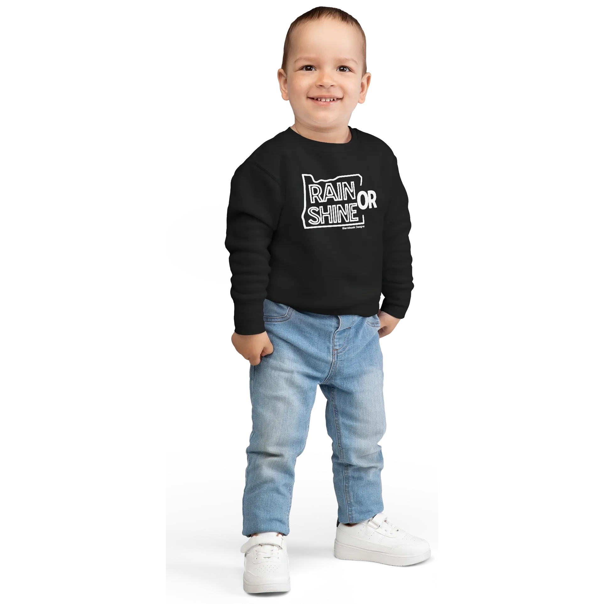 Rain or Shine Toddler Sweatshirt, Black, image 2 of 4