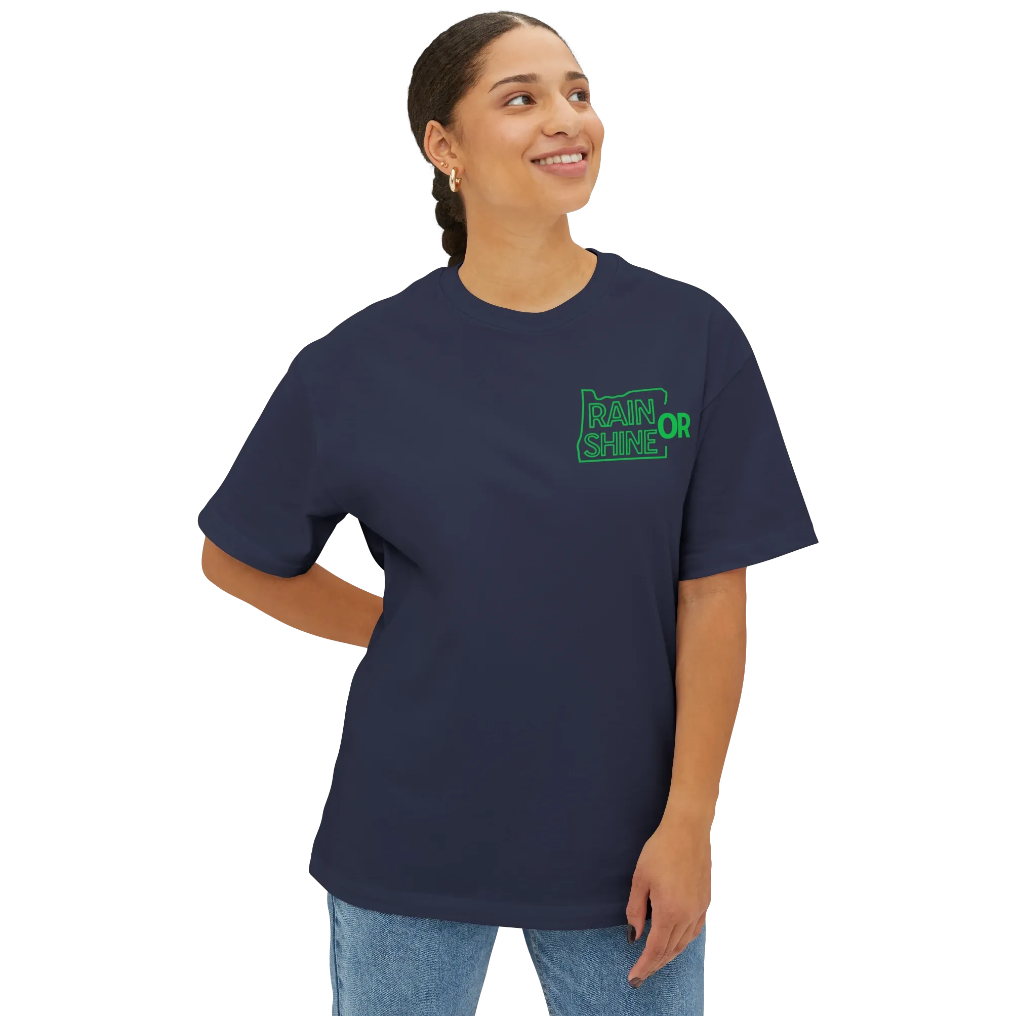 Rain or Shine Small Logo Tee, Navy, image 2 of 3