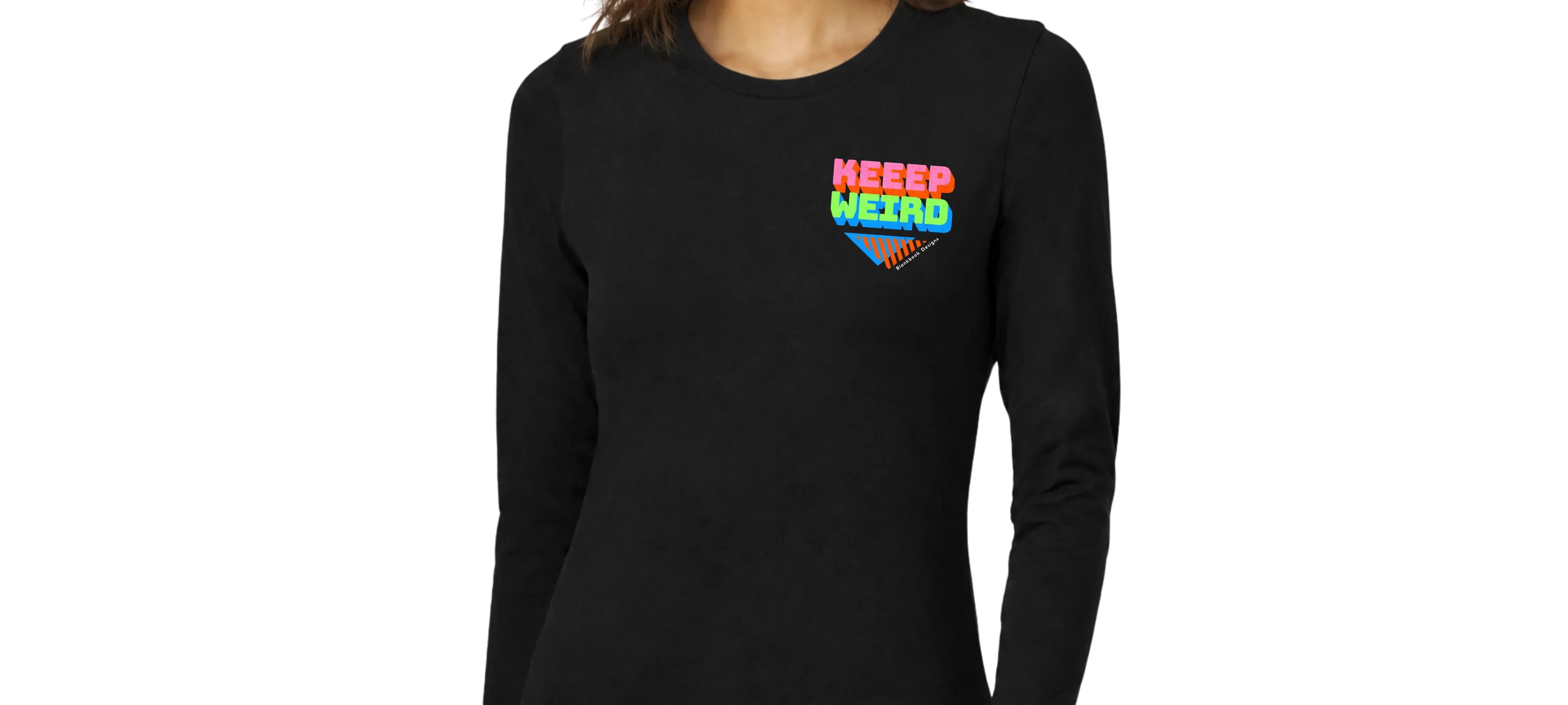 Keep Weird Women's Longsleeve, Black, image 2 of 3