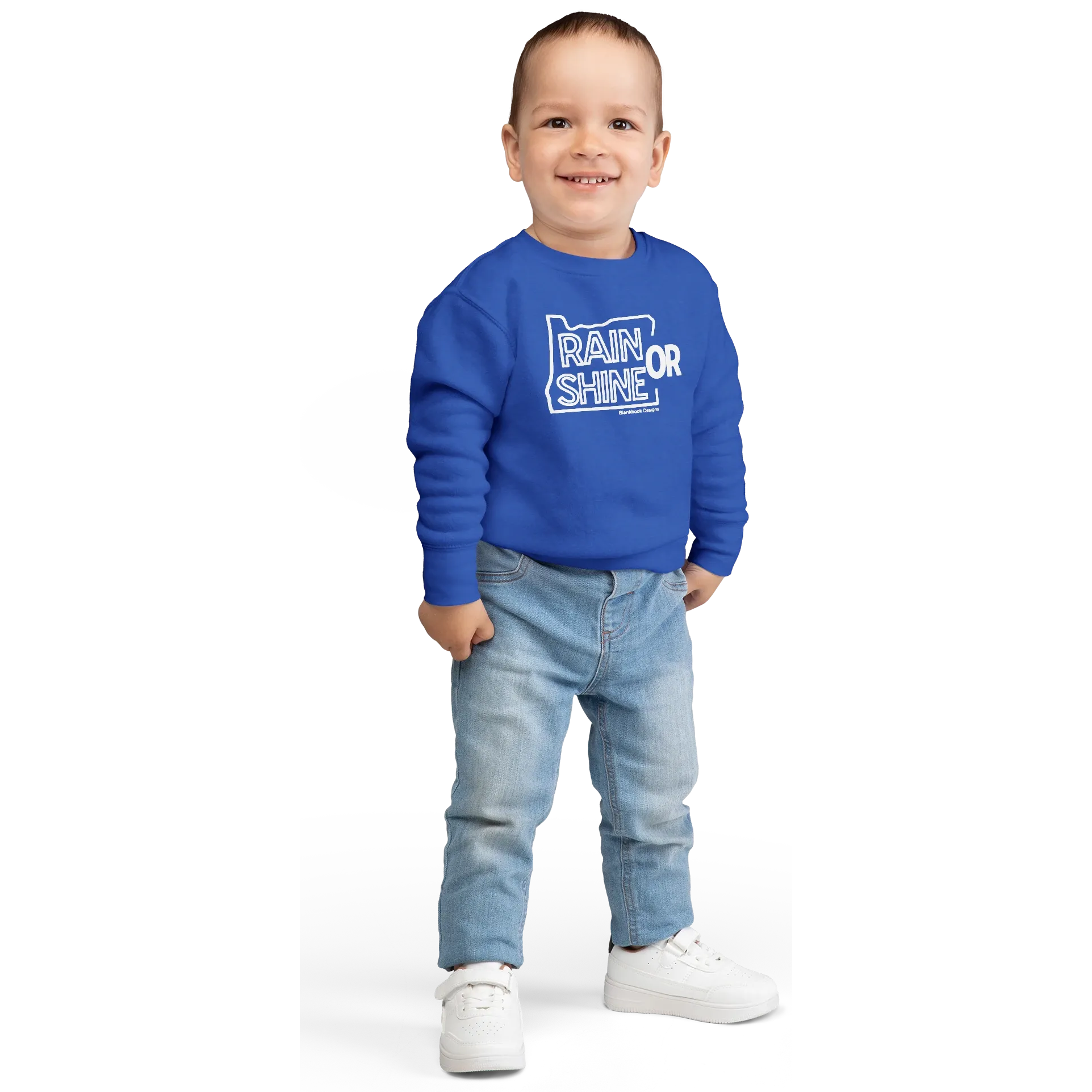 Rain or Shine Toddler Sweatshirt, Royal, image 2 of 3