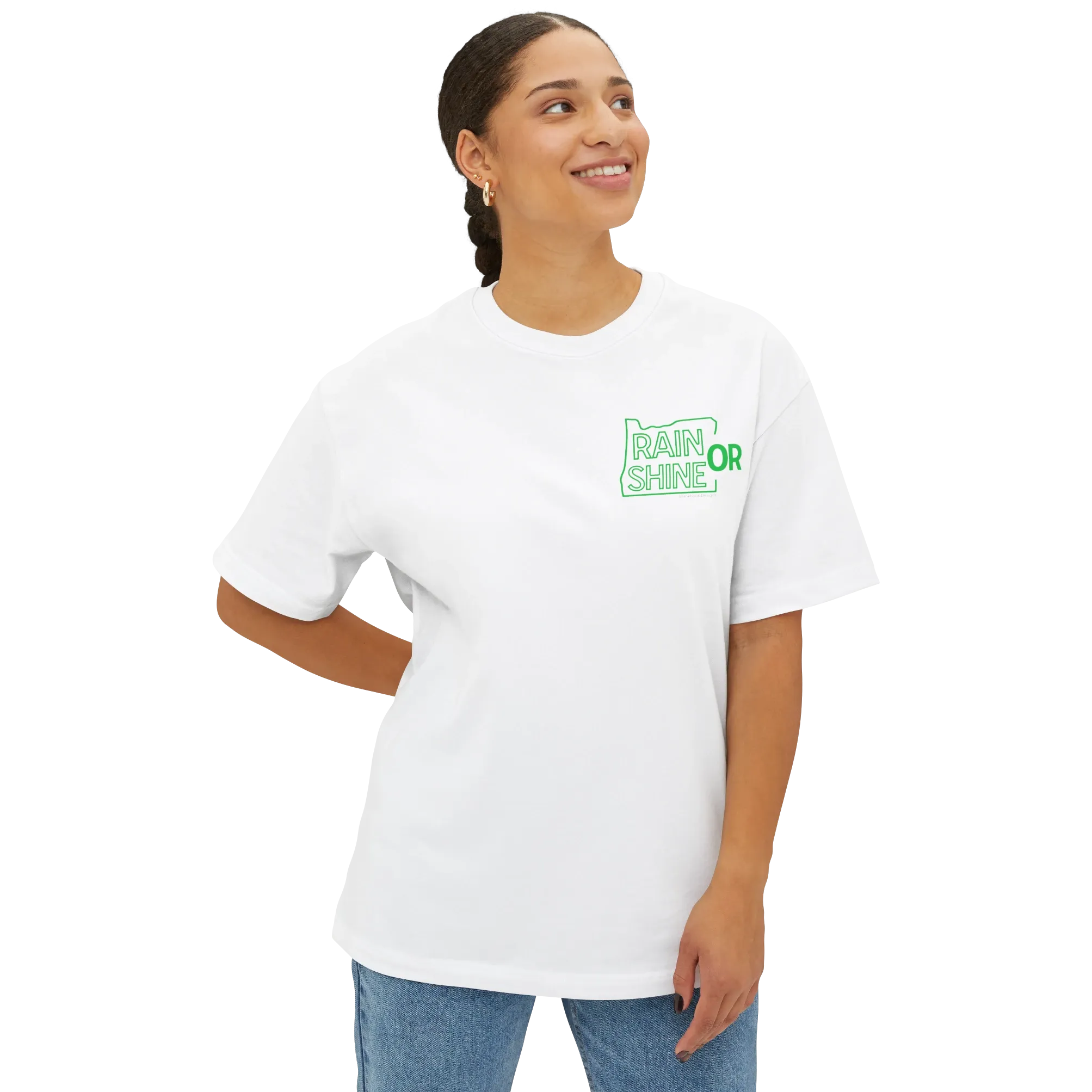 Rain or Shine Small Logo Tee, White, image 2 of 3