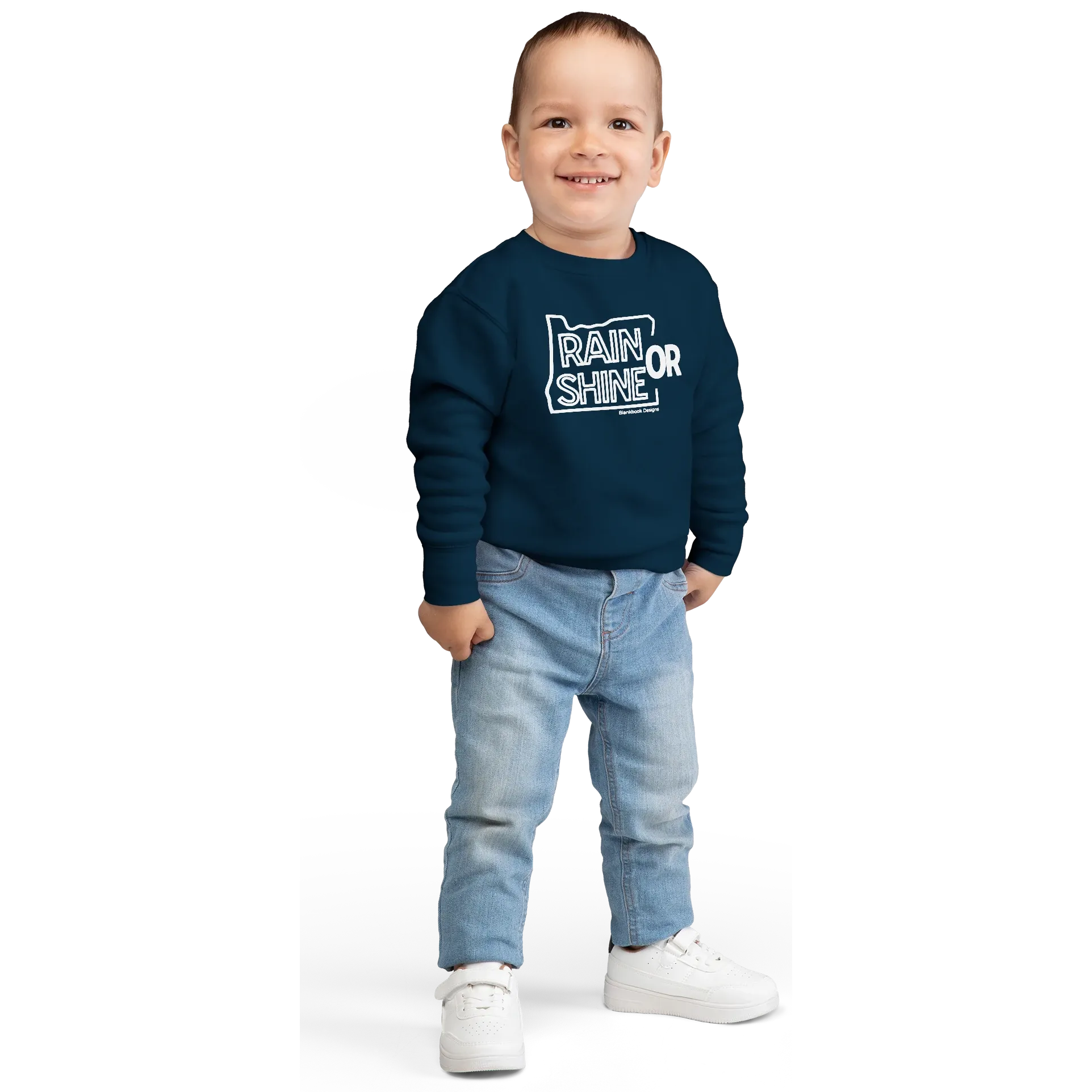 Rain or Shine Toddler Sweatshirt, Navy, image 2 of 3
