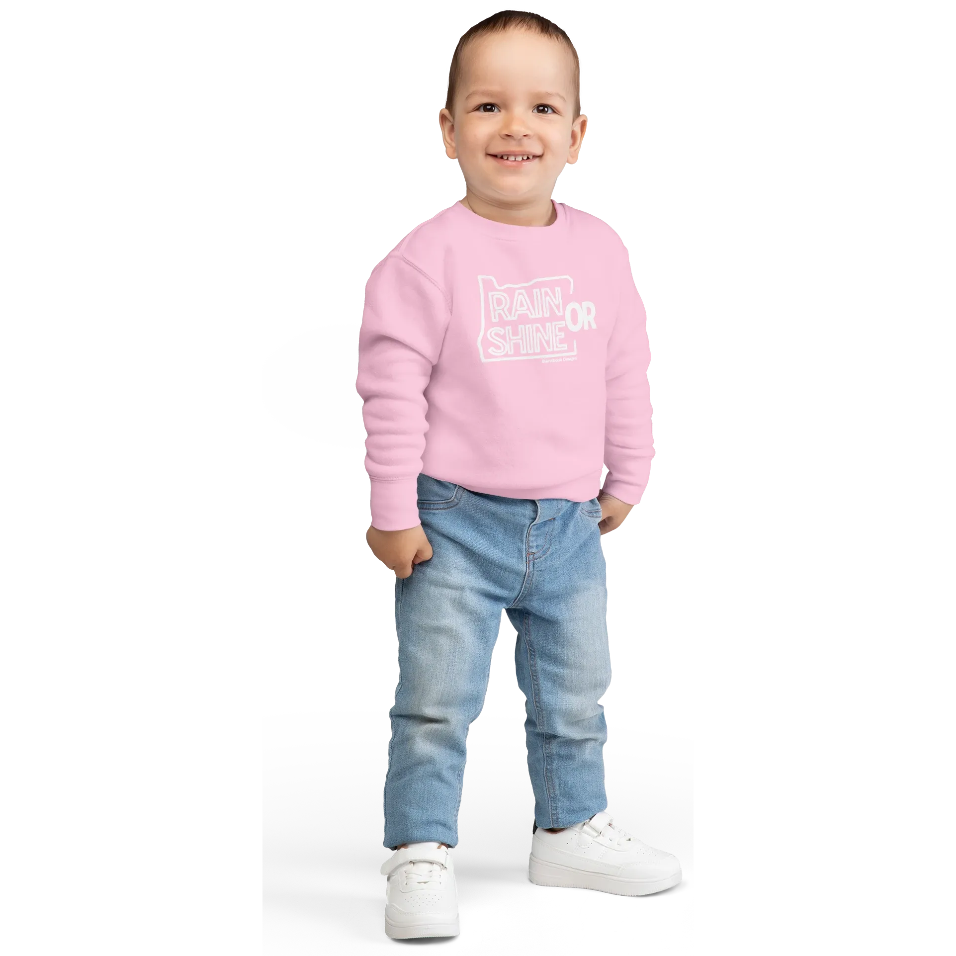 Rain or Shine Toddler Sweatshirt, Pink, image 2 of 3