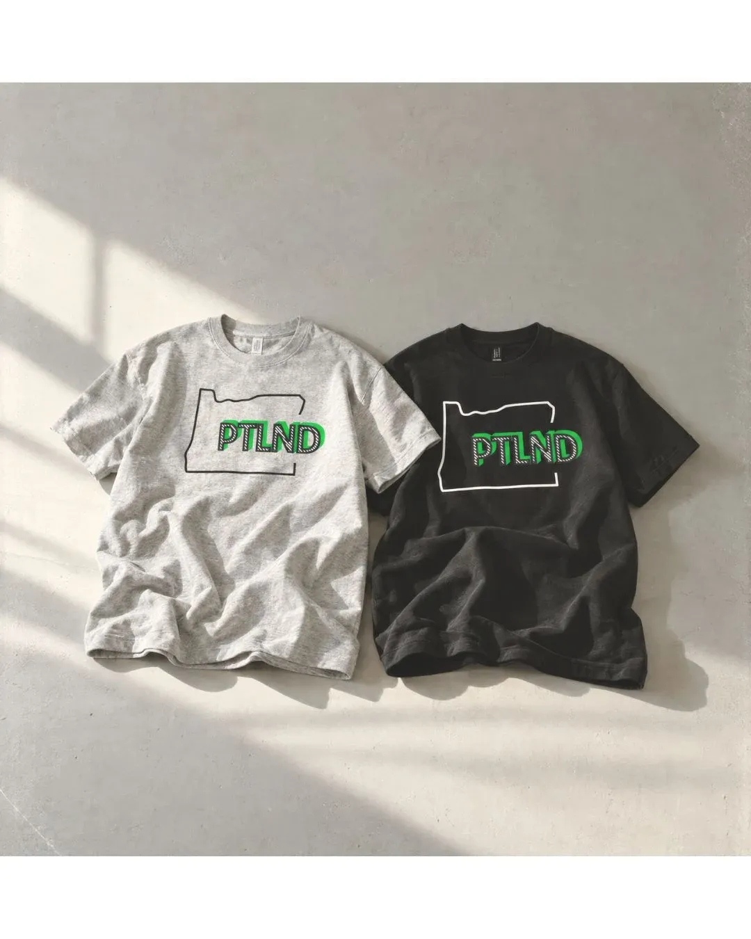 PTLND Tee, White and Lime, Navy, image 4 of 7