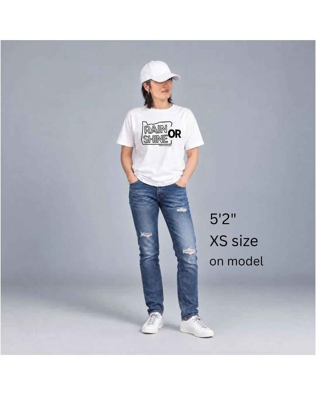 Rain or Shine Tee, Black Print, White, image 5 of 7