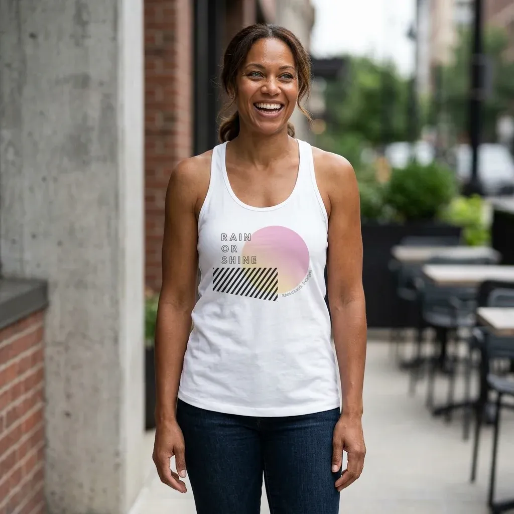 Gradient Sun Pink Tank, Athletic Heather, image 5 of 5